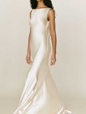 Reformation ISABELLE Silk Wedding Dress Ivory Gown Scoop Back - With Tags Size 2